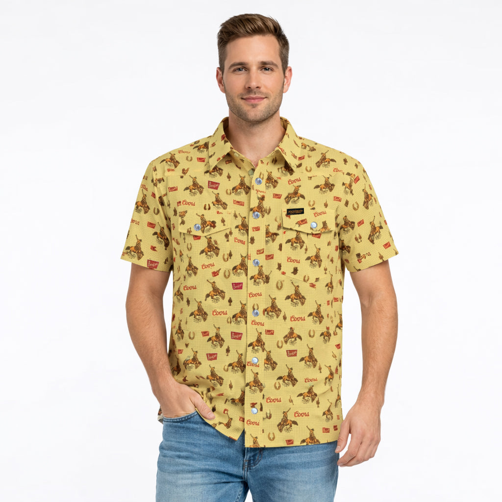 Coors Banquet Saddle Up Western Snap Shirt