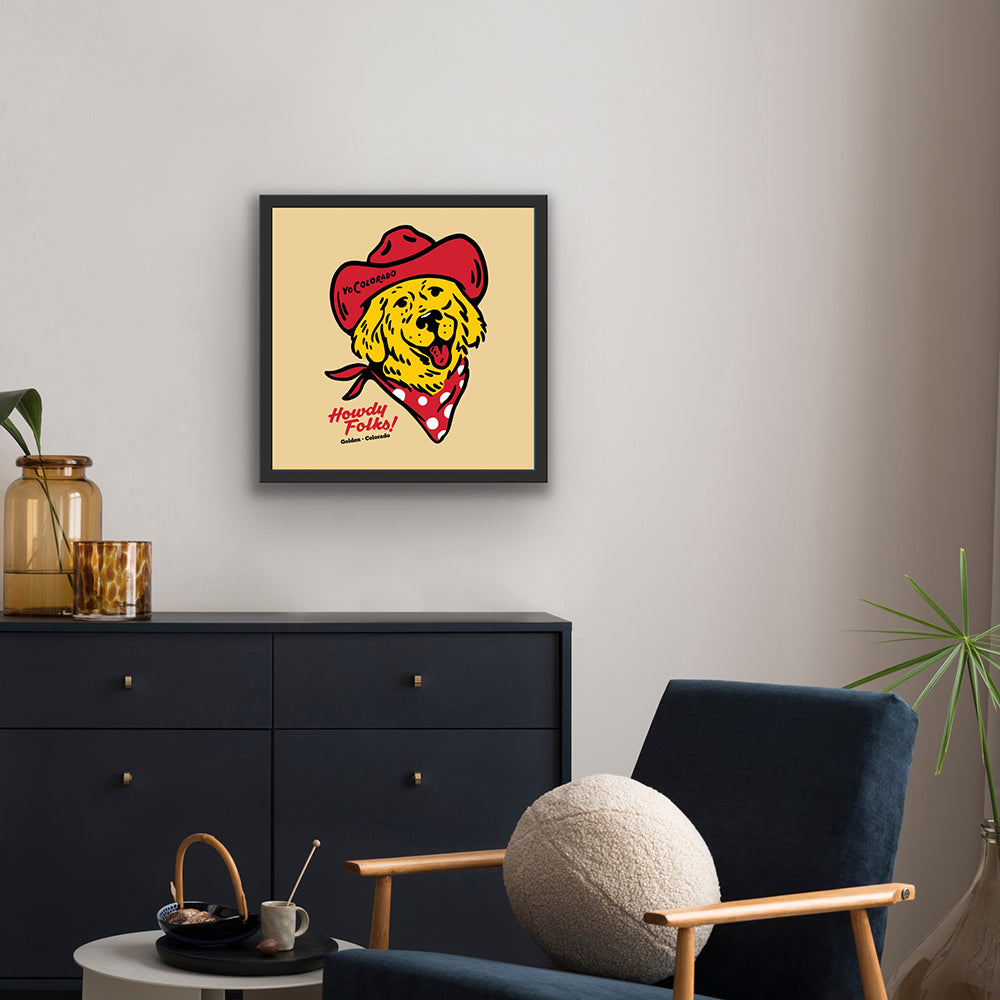 Golden Dog Days Screen Printed Poster - SQUARE
