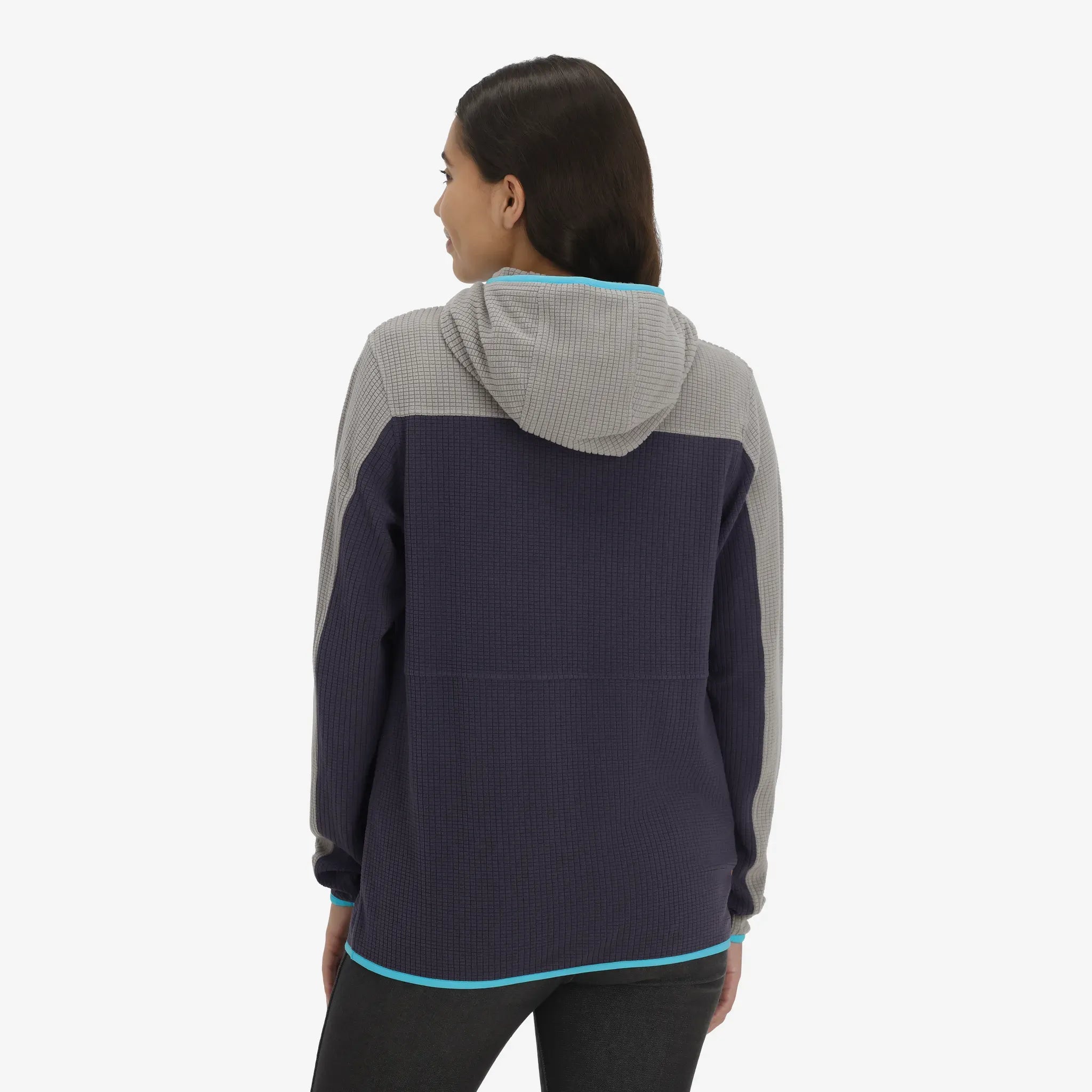 Unisex Verve Grid Fleece Hoodie in Ash