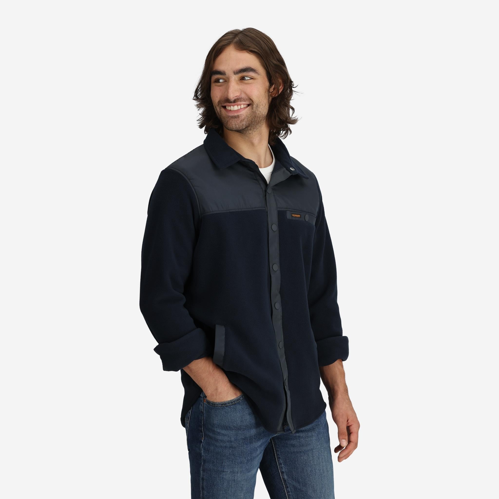 Men's Nomad Fleece Snap Jacket - Navy - FINAL SALE