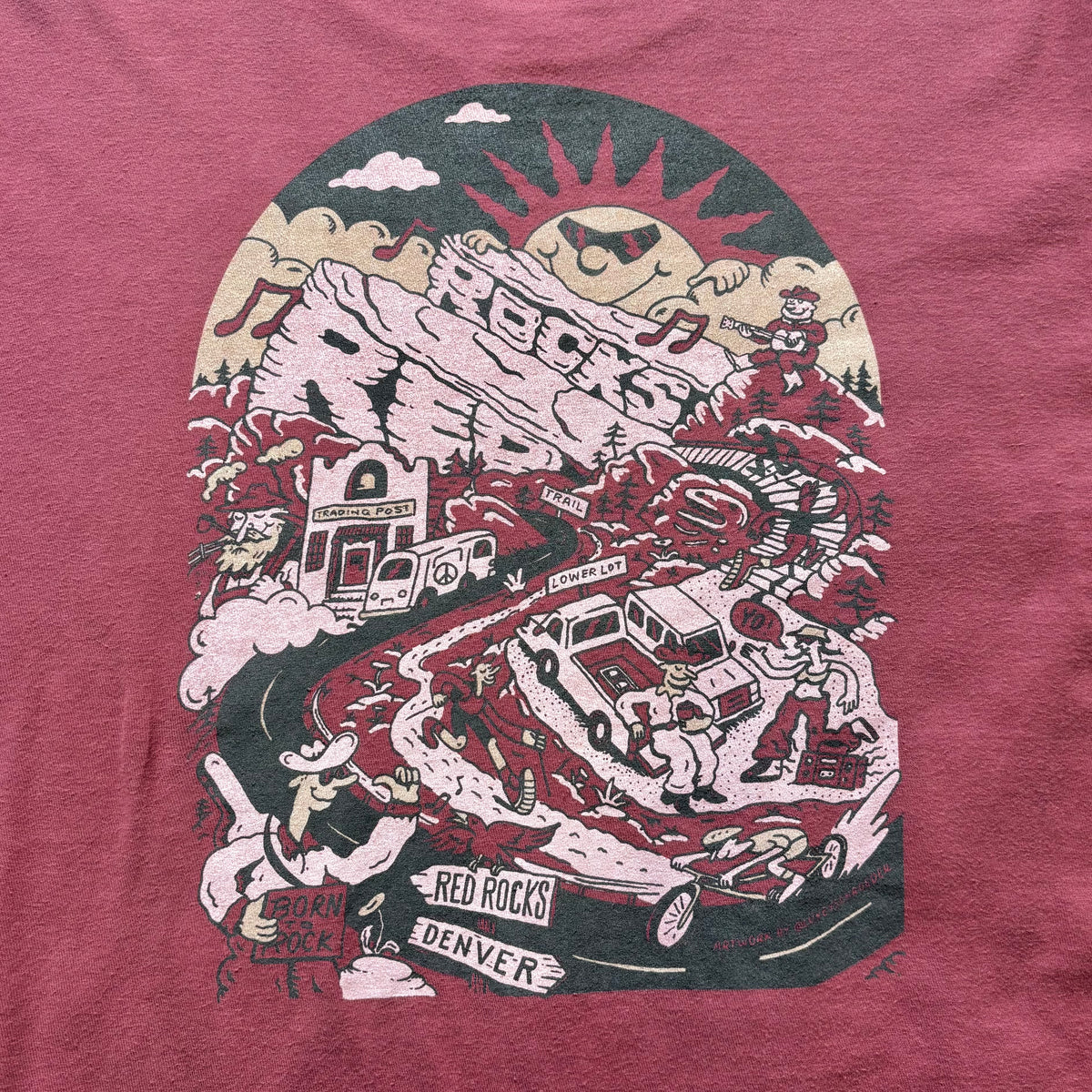 Unisex Red Rocks Born To Rock T-Shirt - Sandstone Red