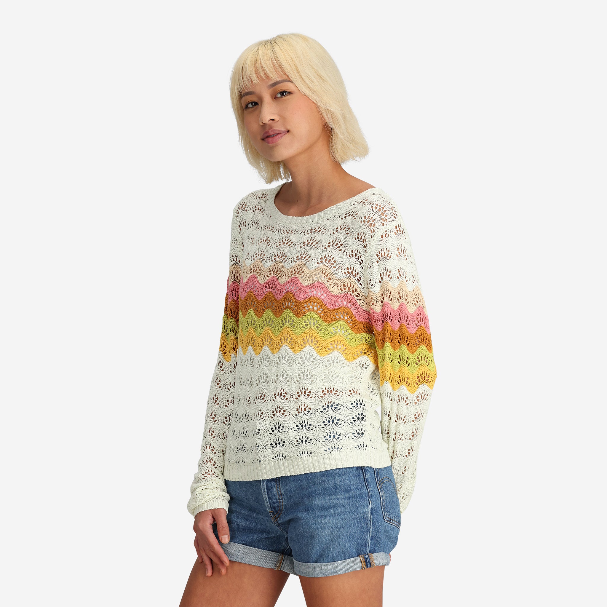 Women's Craft Knit Sweater in Cream - FINAL SALE