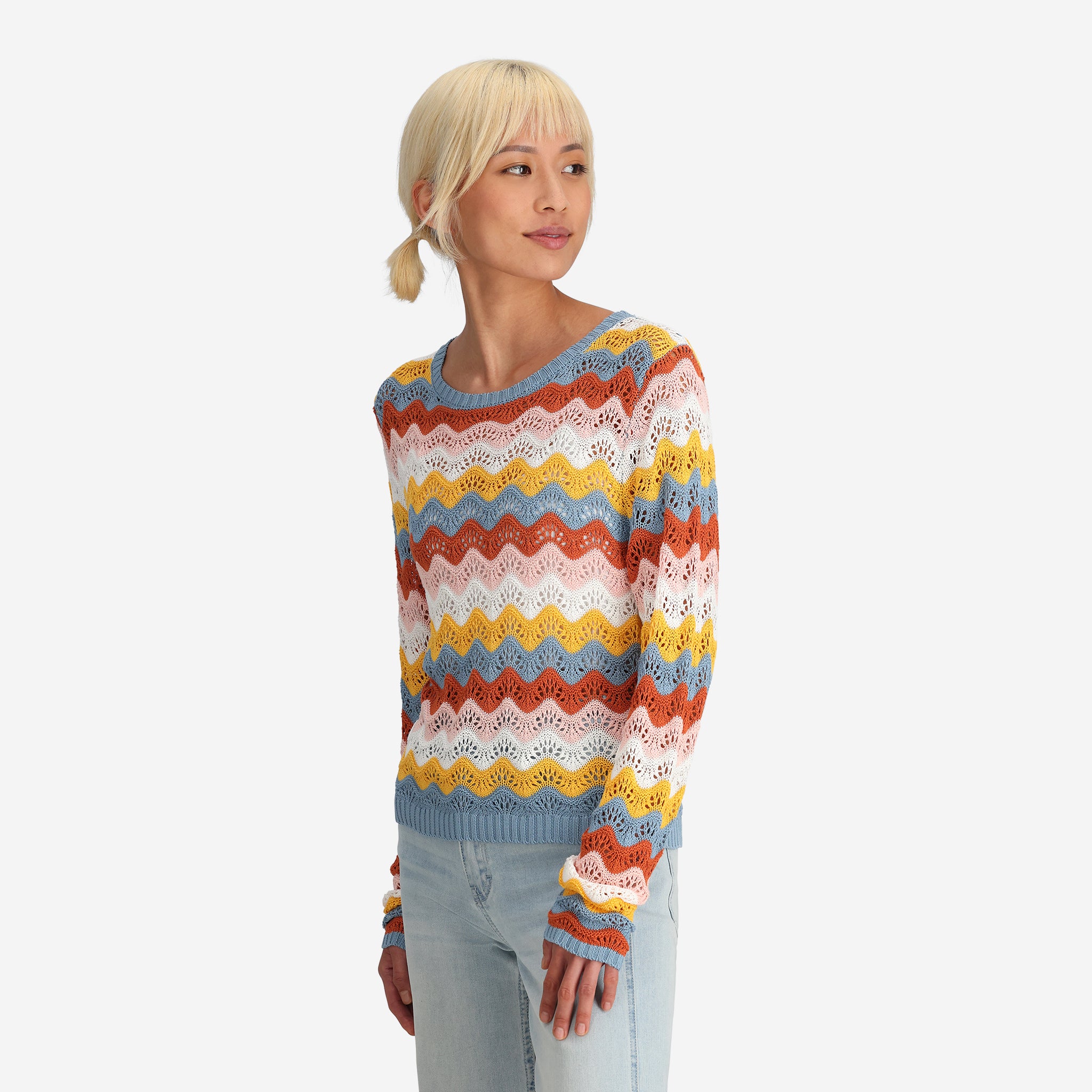 Women's Craft Knit Sweater in Ocean - FINAL SALE