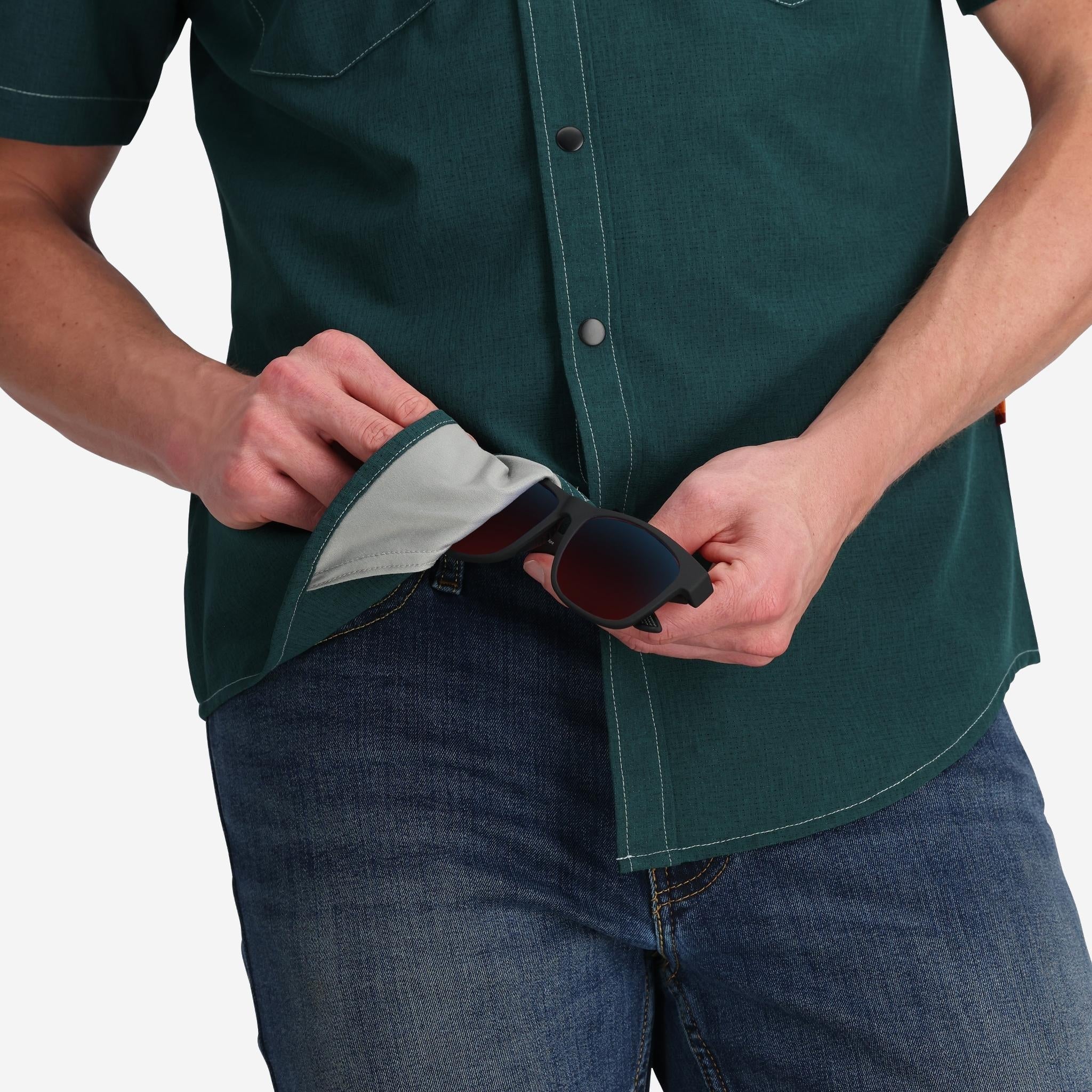 Men's Enduro Solid Teal Tech Shirt - RECYCLED