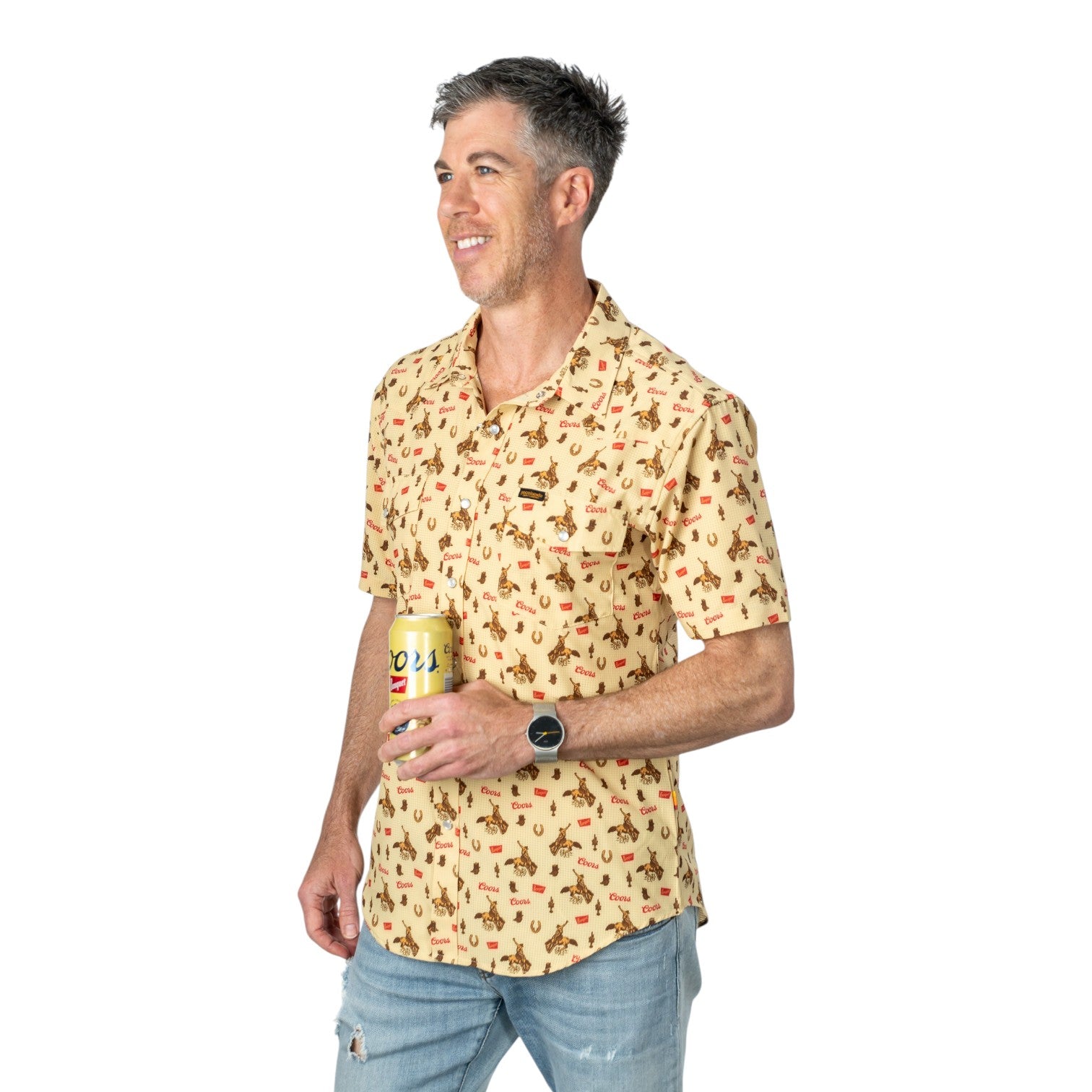 Coors Banquet Saddle Up Western Snap Shirt