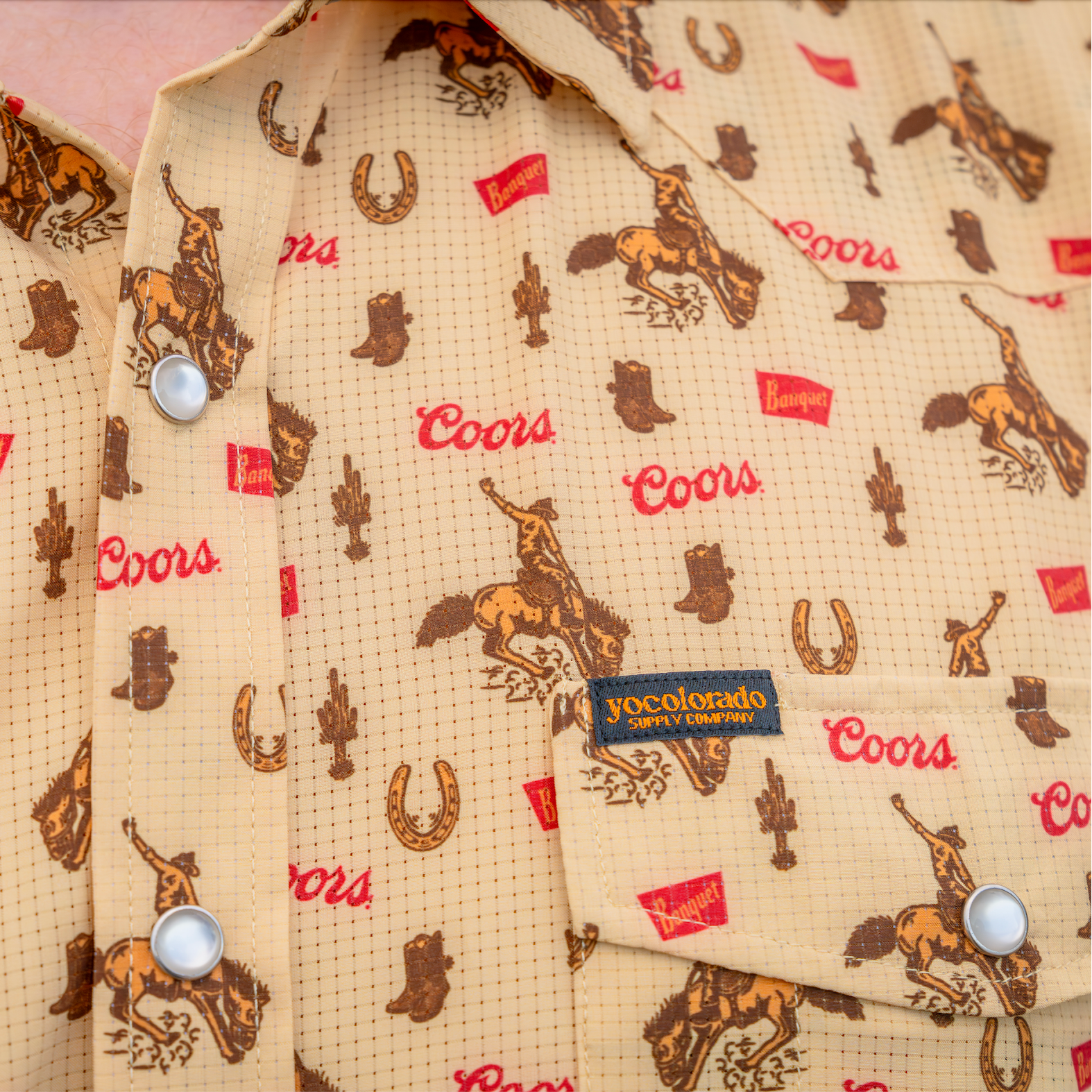 Coors Banquet Saddle Up Western Snap Shirt