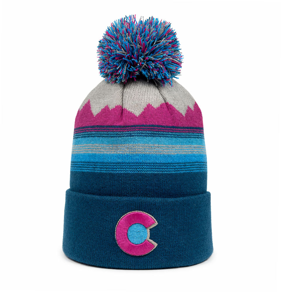 isecai Whimgy Beanie Blue×Pink PeakLine Beanie in Deep Teal