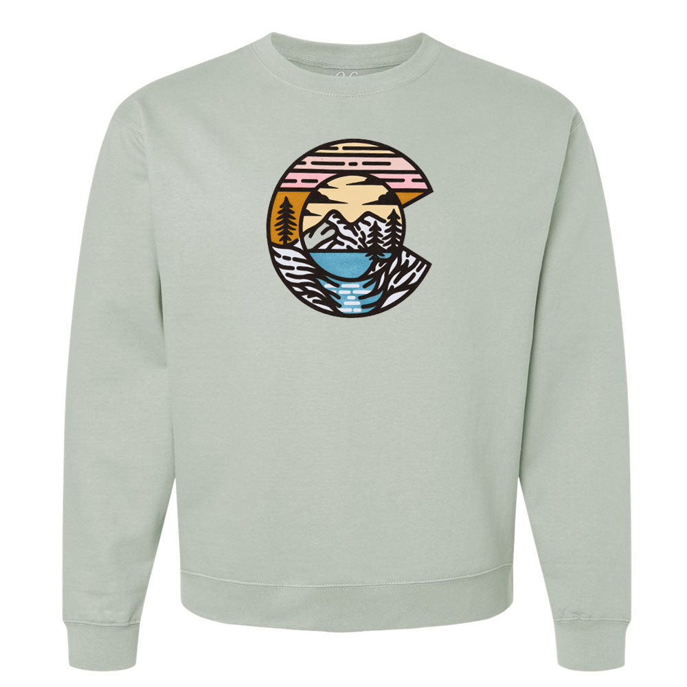 Unisex Mountain C Crewneck Sweatshirt - Seafoam