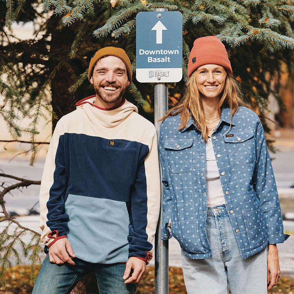 Unisex Verve Grid Fleece Hoodie in Alpine - FINAL SALE