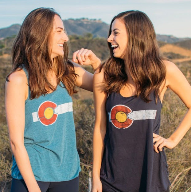 Women's Colorado Flag Flowy Racerback Tank Top