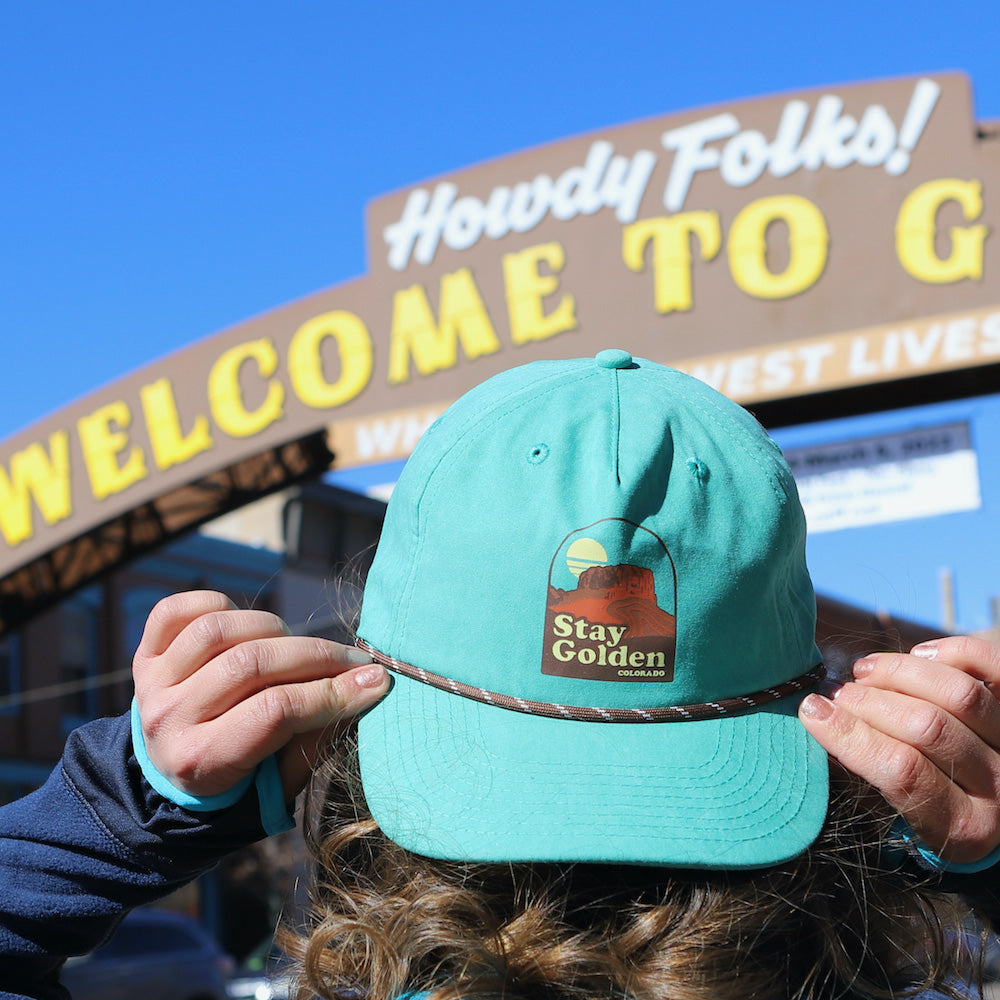 Stay Golden Turquoise Rope Hat