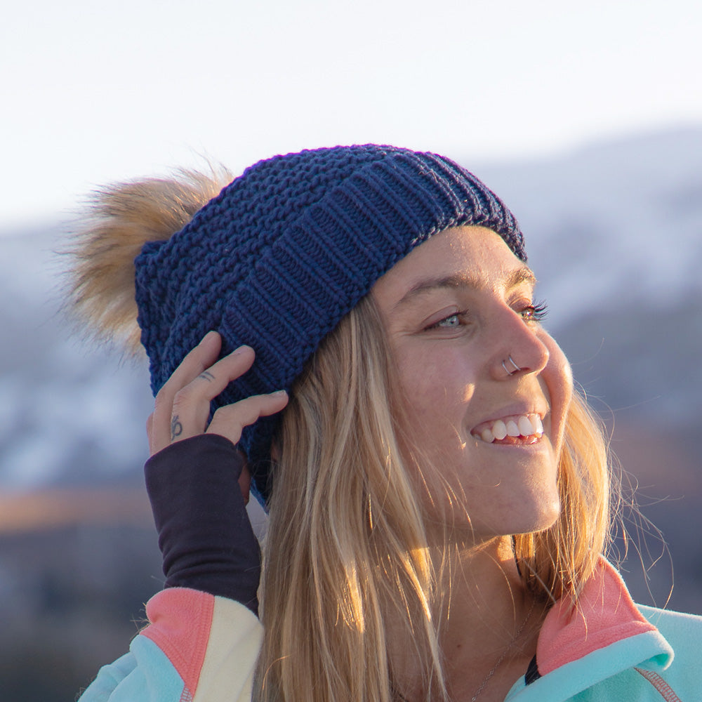 Cosmo Faux Fur Pom Beanie