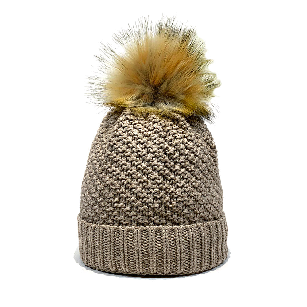 Cosmo Faux Fur Pom Beanie