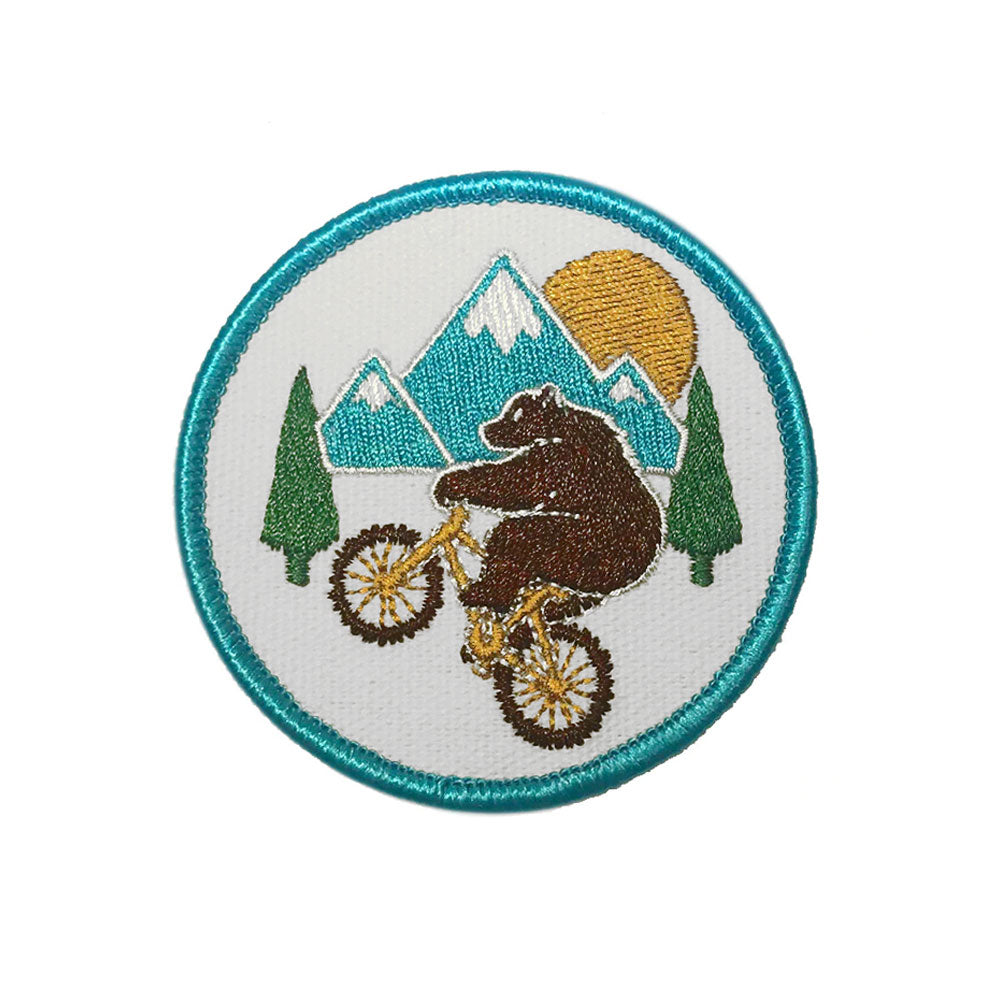 mountainbike bear Wheelie Bear Mountain Bike Patch