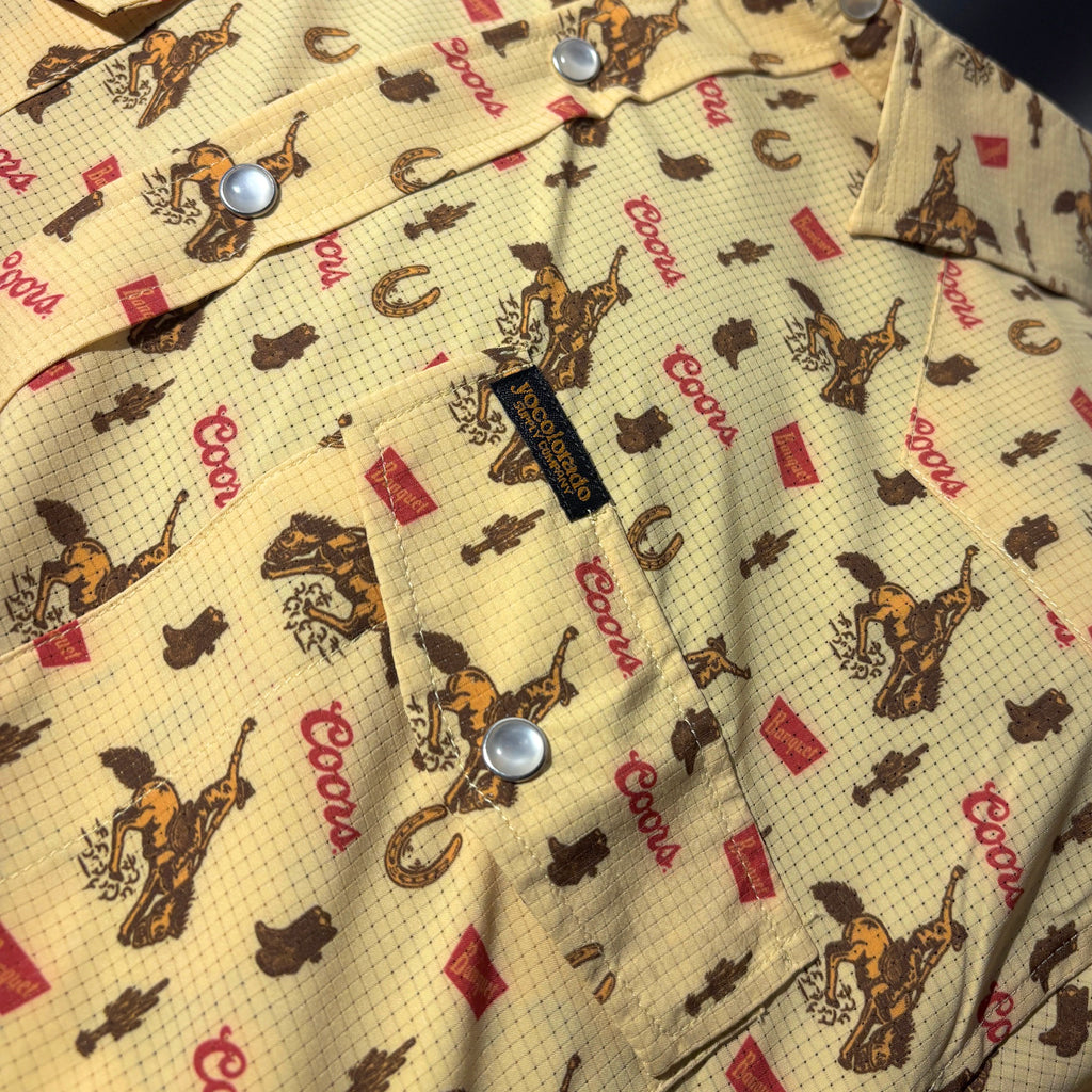 Men's Western Coors Banquet x YoColorado Bronco Tech Shirt - LIGHT