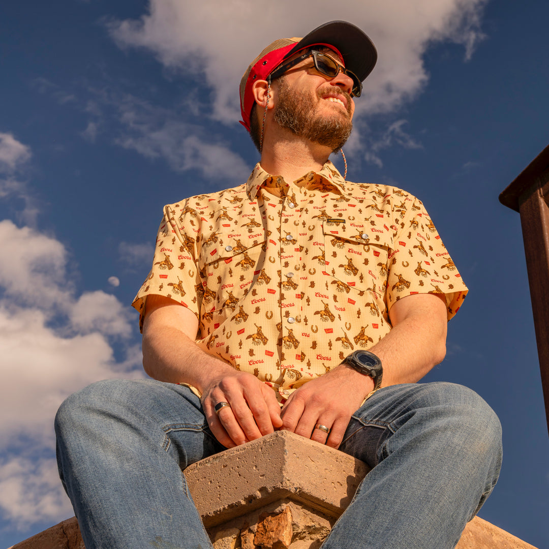 Coors Banquet Saddle Up Western Snap Shirt