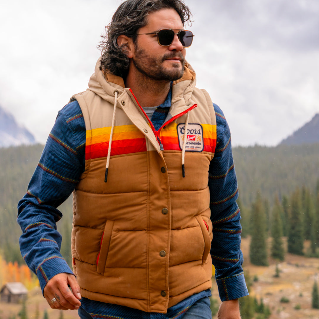 Unisex Coors Banquet X YoColorado Official Collab Epic Puffer Hooded Vest