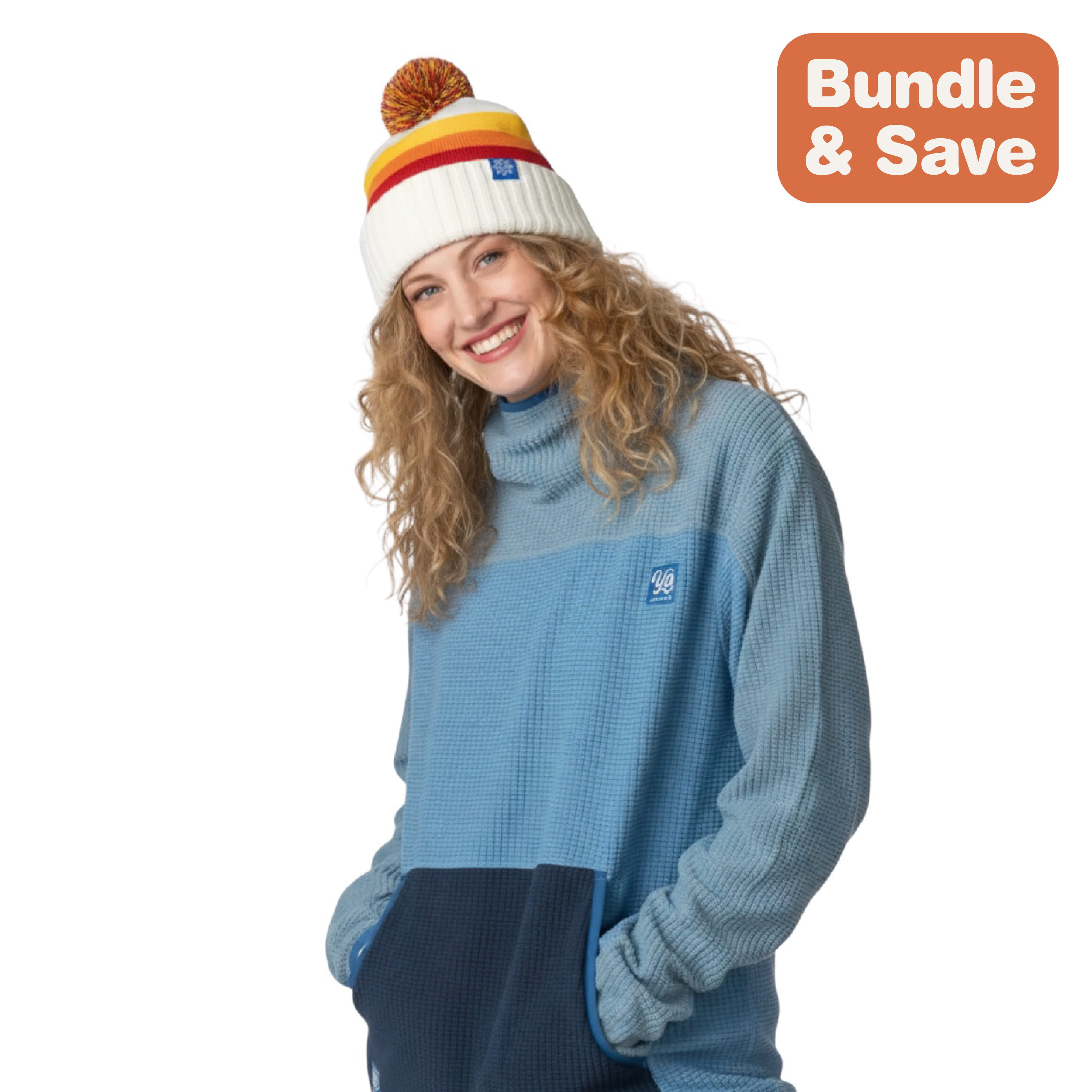 NSP Hardpack Grid Fleece Hoodie and Snowglow Beanie Bundle