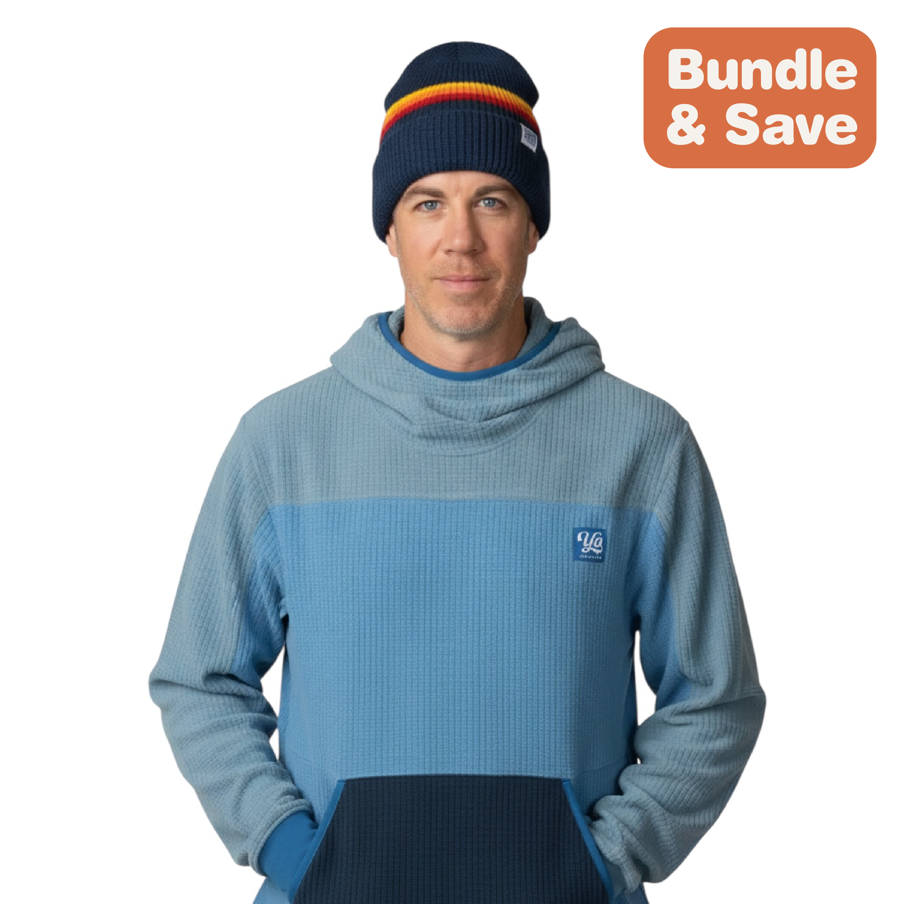 NSP Hardpack Grid Fleece Hoodie and Legacy Fader Beanie Bundle