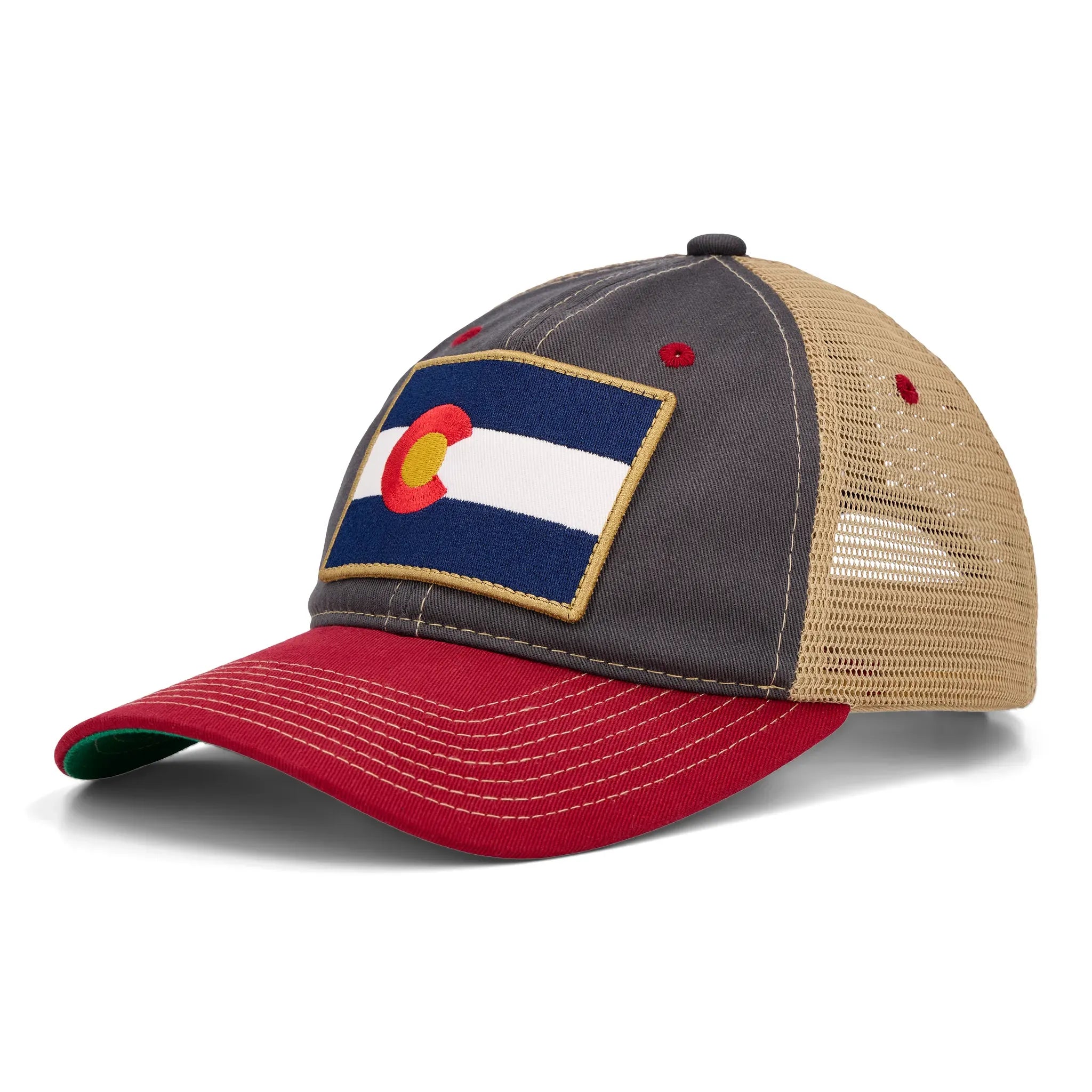 Armycrew XXL Oversized Colorado State Flag Patch Trucker Hat - Mesh Back, Snapback (Navy)