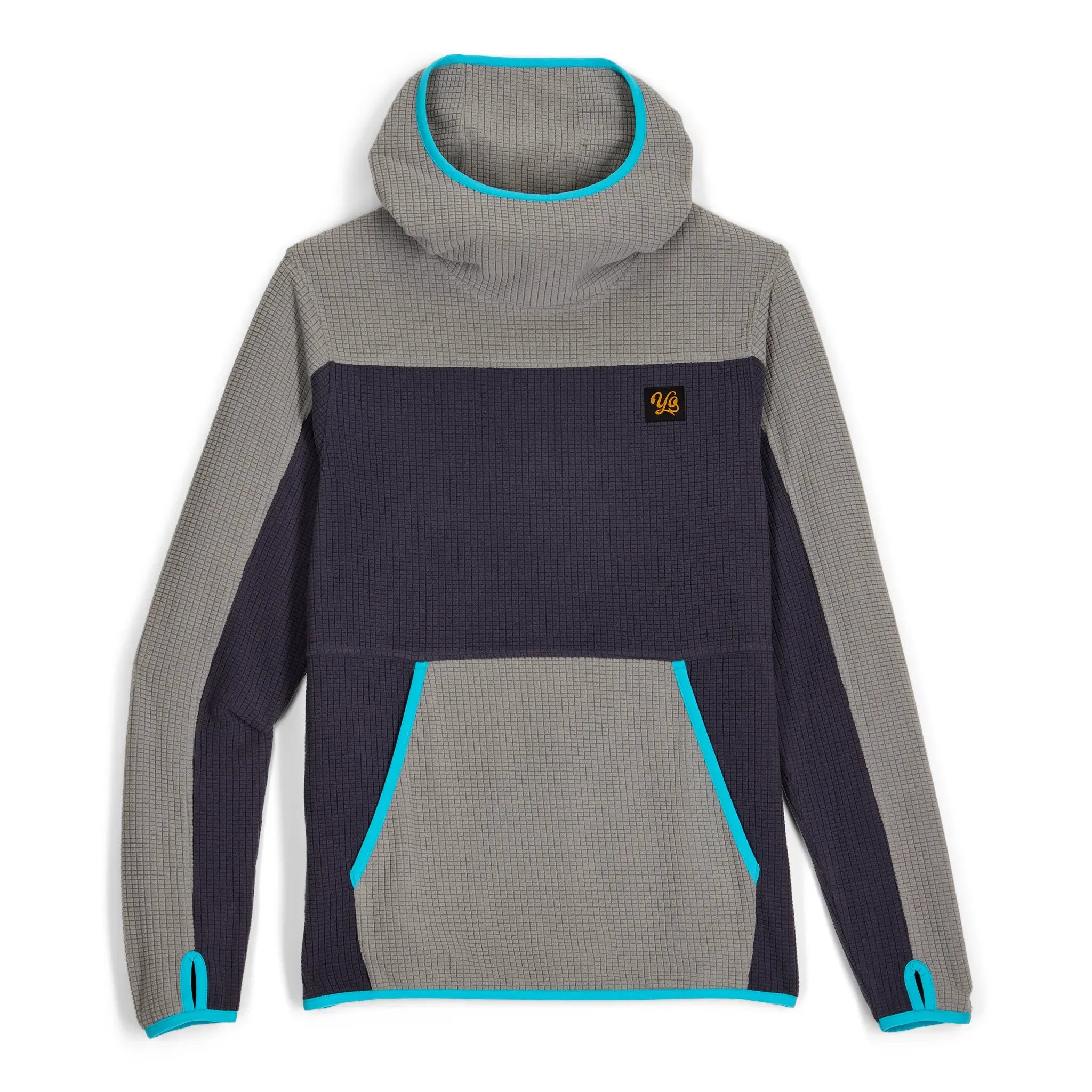 Unisex Verve Grid Fleece Hoodie in Ash