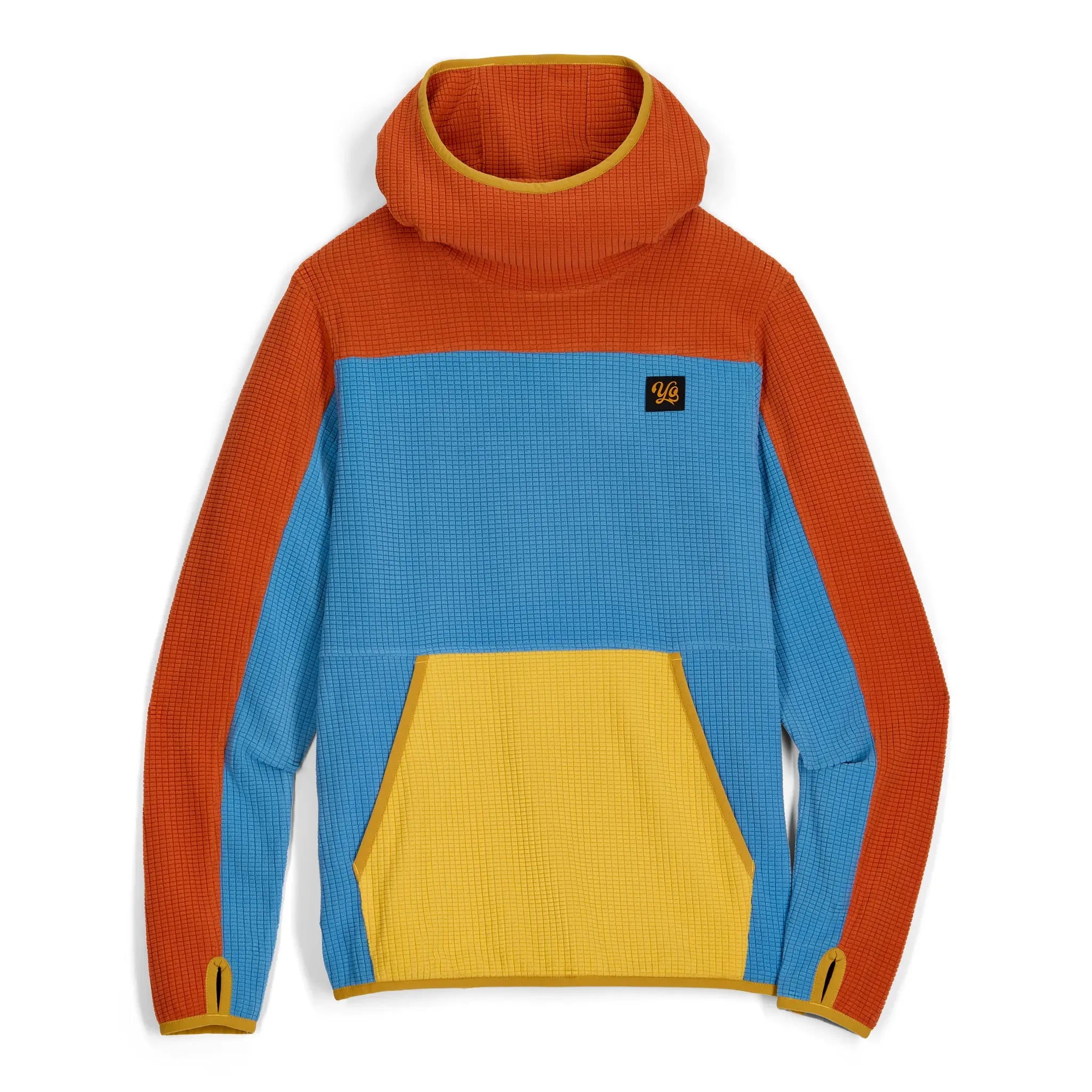 Unisex Verve Grid Fleece Hoodie in SunDown