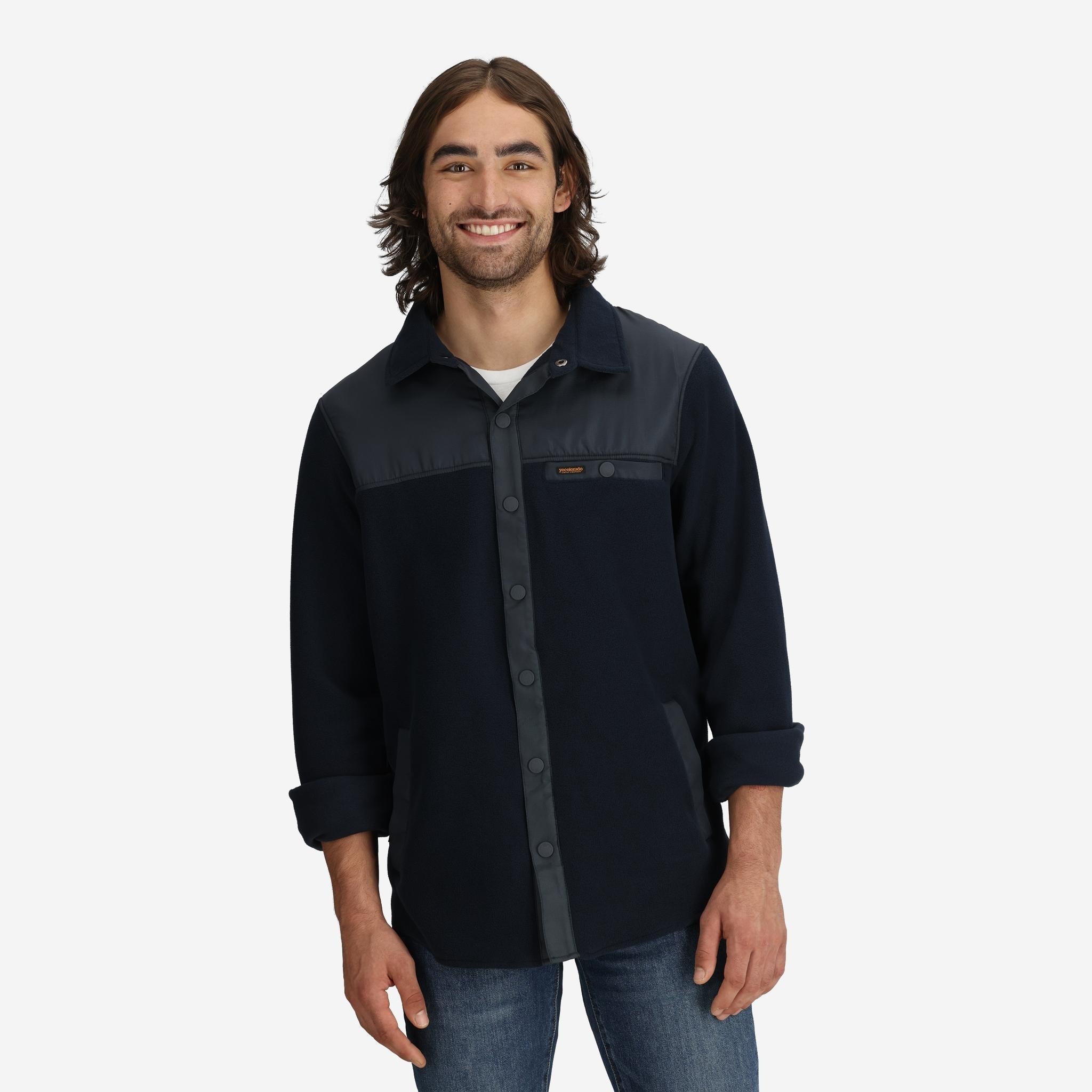 Men's Nomad Fleece Snap Jacket - Navy - FINAL SALE