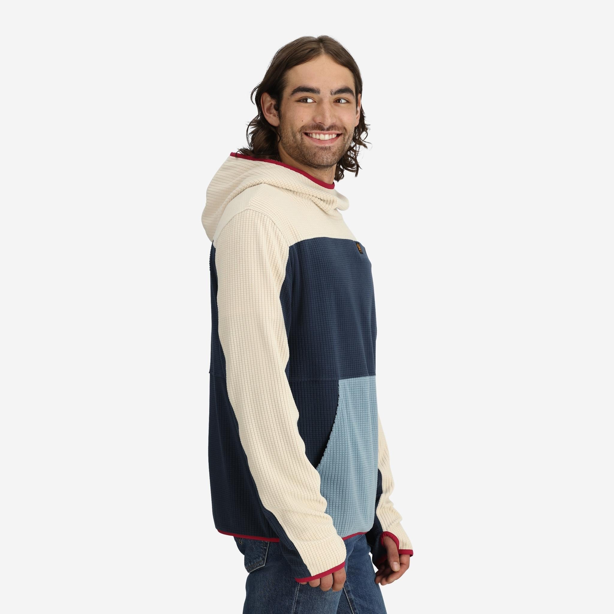 Unisex Verve Grid Fleece Hoodie in Alpine - FINAL SALE