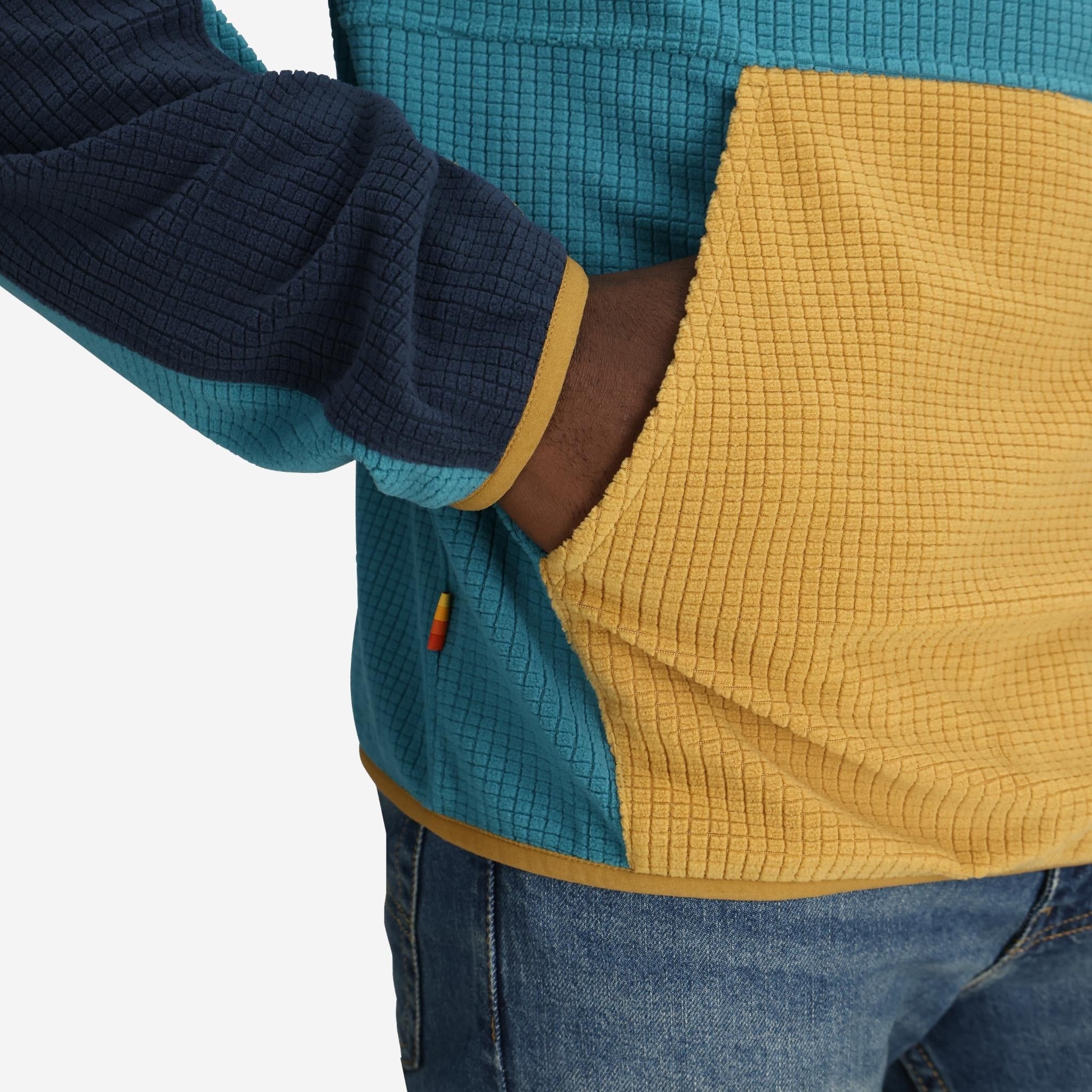 Unisex Verve Grid Fleece Hoodie in Lake - FINAL SALE