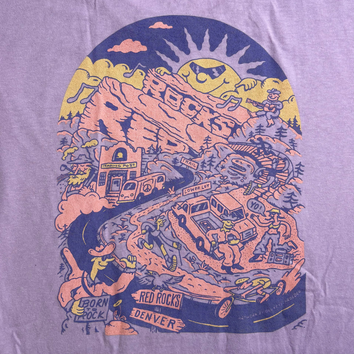 Red Rocks Born to Rock Unisex T-Shirt - Twilight Lavender