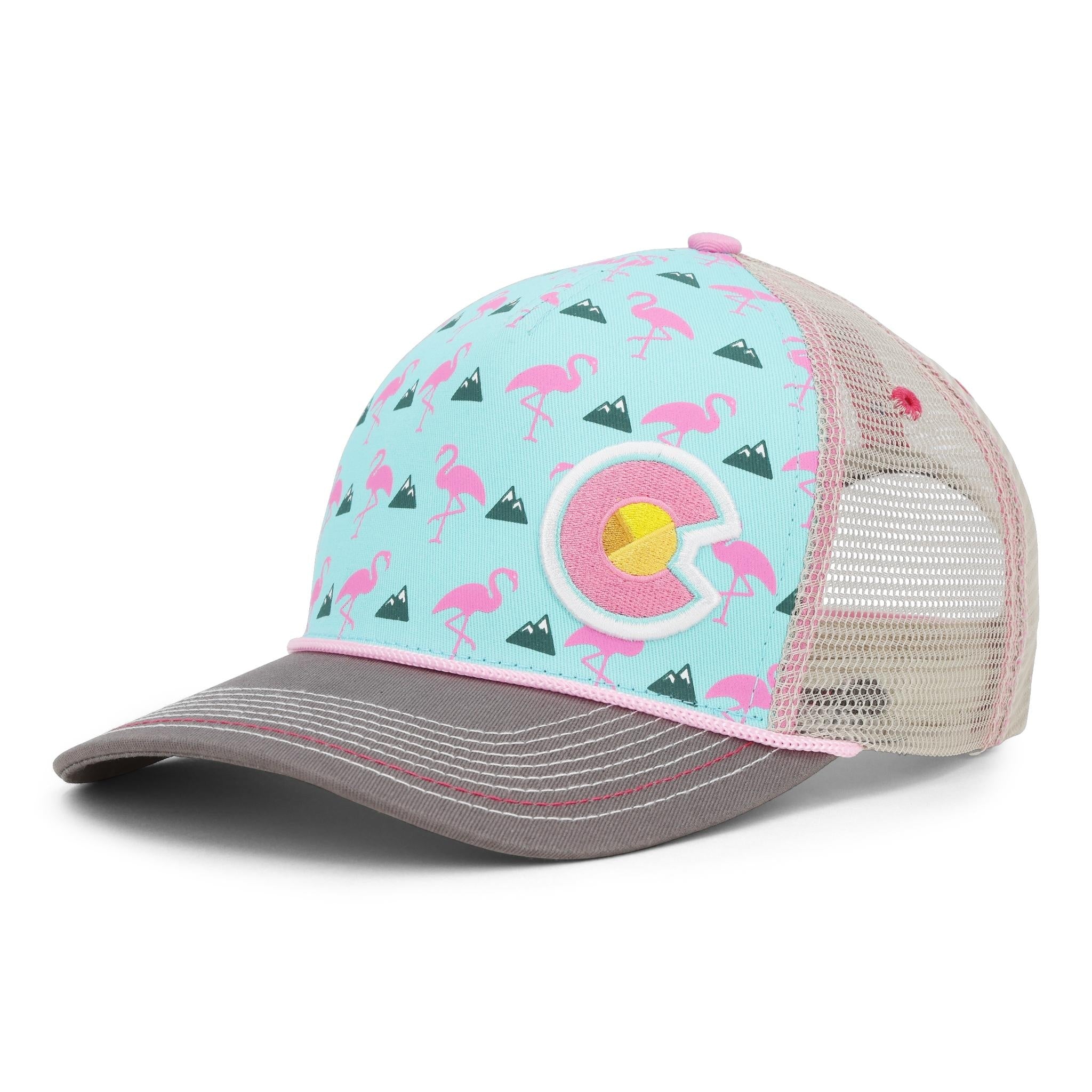 Mint Green Trucker Hat with Pink Flamingo Patch Pink Flamingo Trucker Hat - Etsy main image 3
