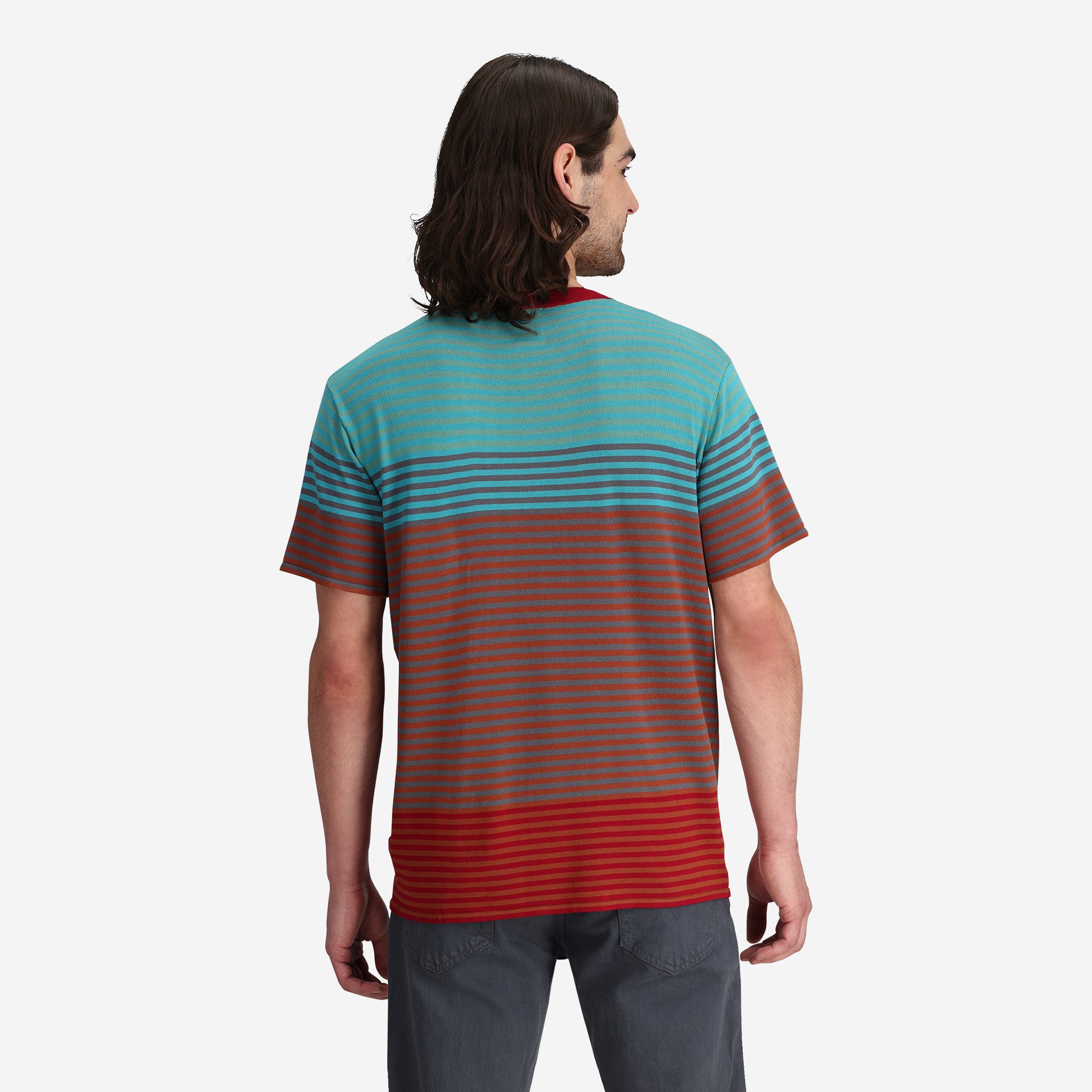 Men's Voyager Knit Tee in Retro Stripe