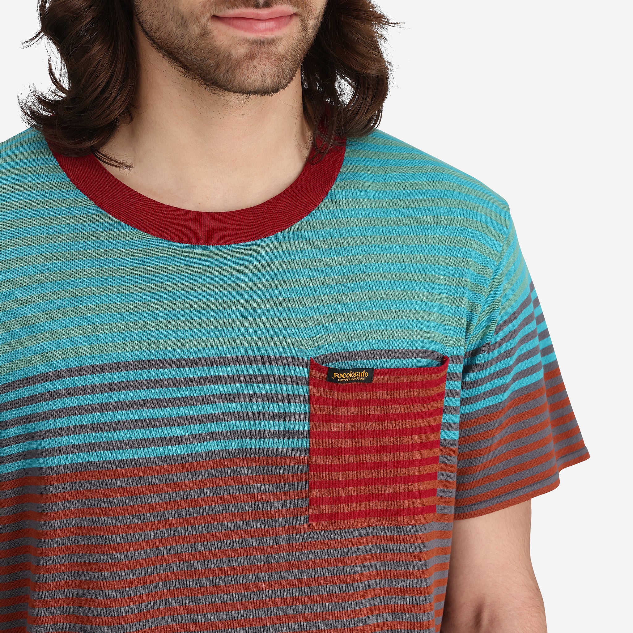 Men's Voyager Knit Tee in Retro Stripe