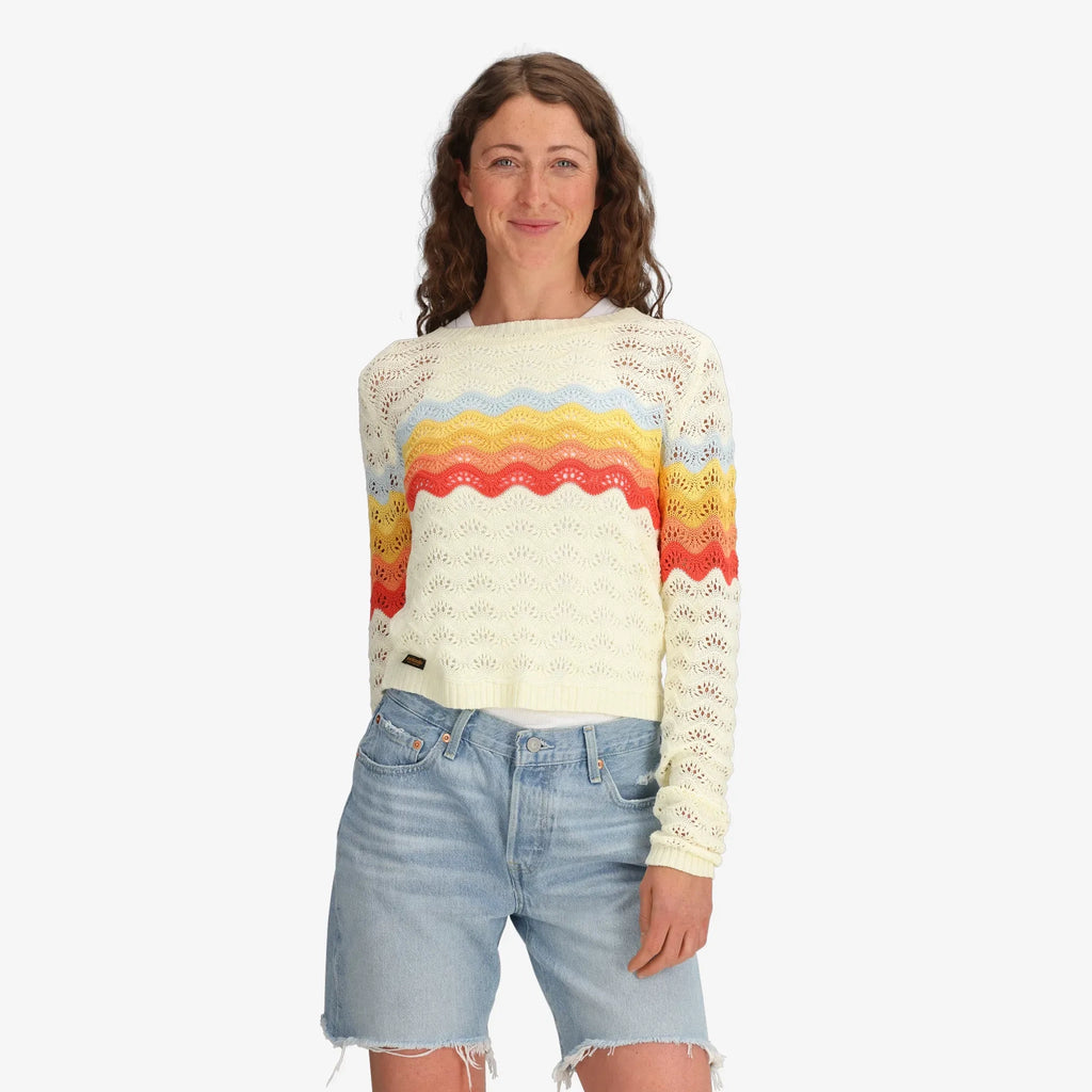 Women's SunLoop Open-Knit Sweater in Sunset