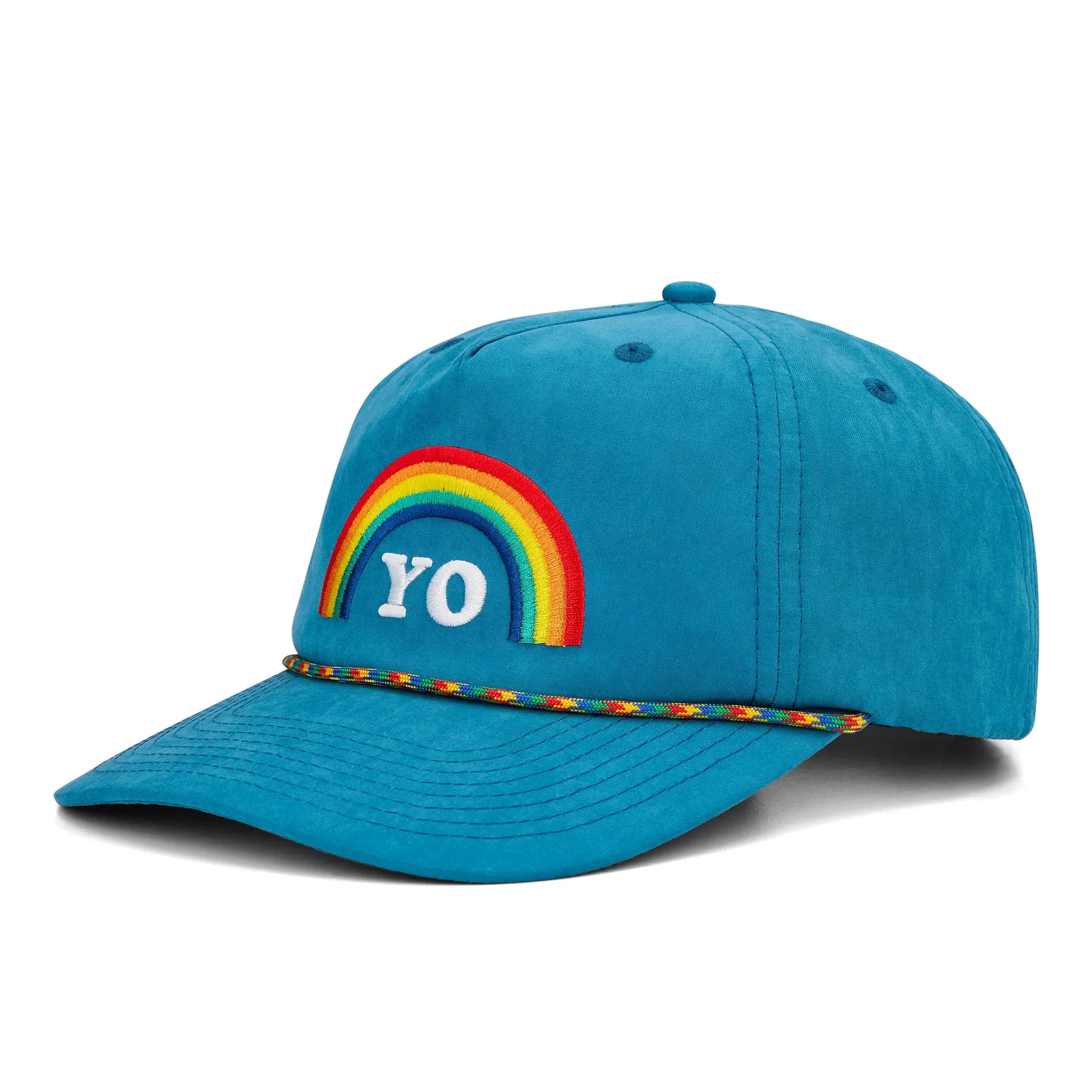 Colorful Unisex Rainbow Hat Unisex Aviator Nation Logo Rainbow Vintage Trucker  main image 2