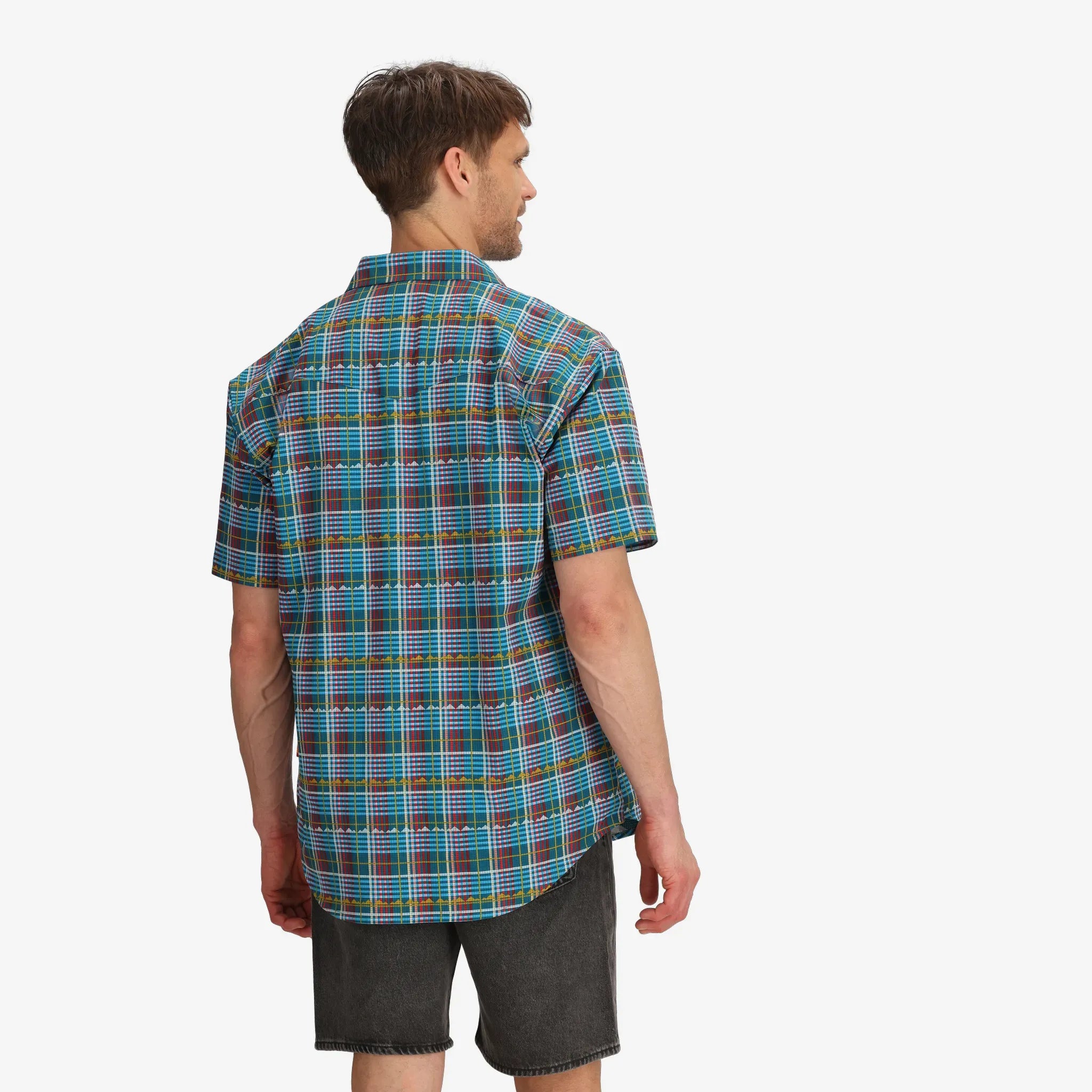 Men's Enduro Open Hearts Plaid Tech Shirt - RECYCLED