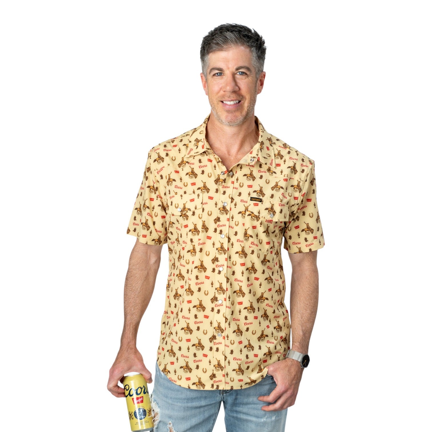 Coors Banquet Saddle Up Western Snap Shirt