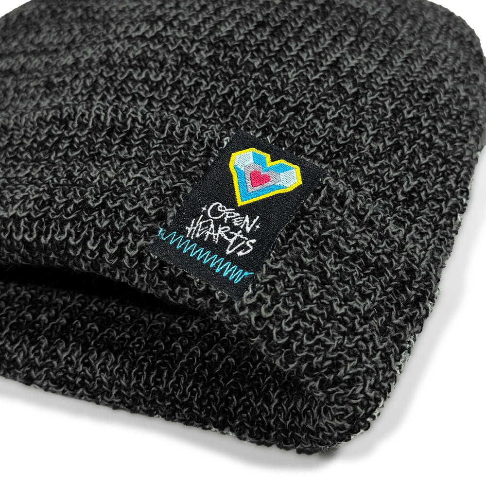 Open Hearts Collection Black Beanie - LIMITED EDITION