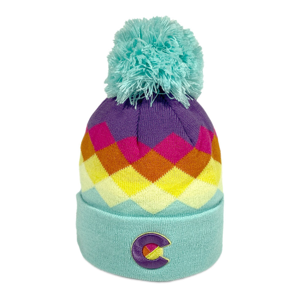 Kids' Rainbow Argyle Beanie