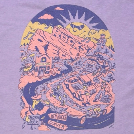 Red Rocks Born to Rock Unisex T-Shirt - Twilight Lavender
