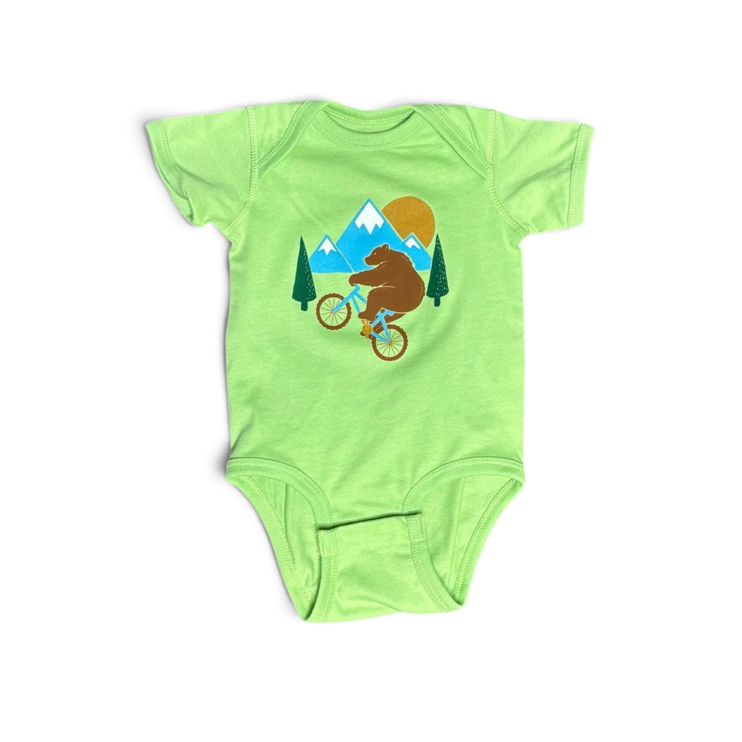 Wheelie Bear Baby Onesie