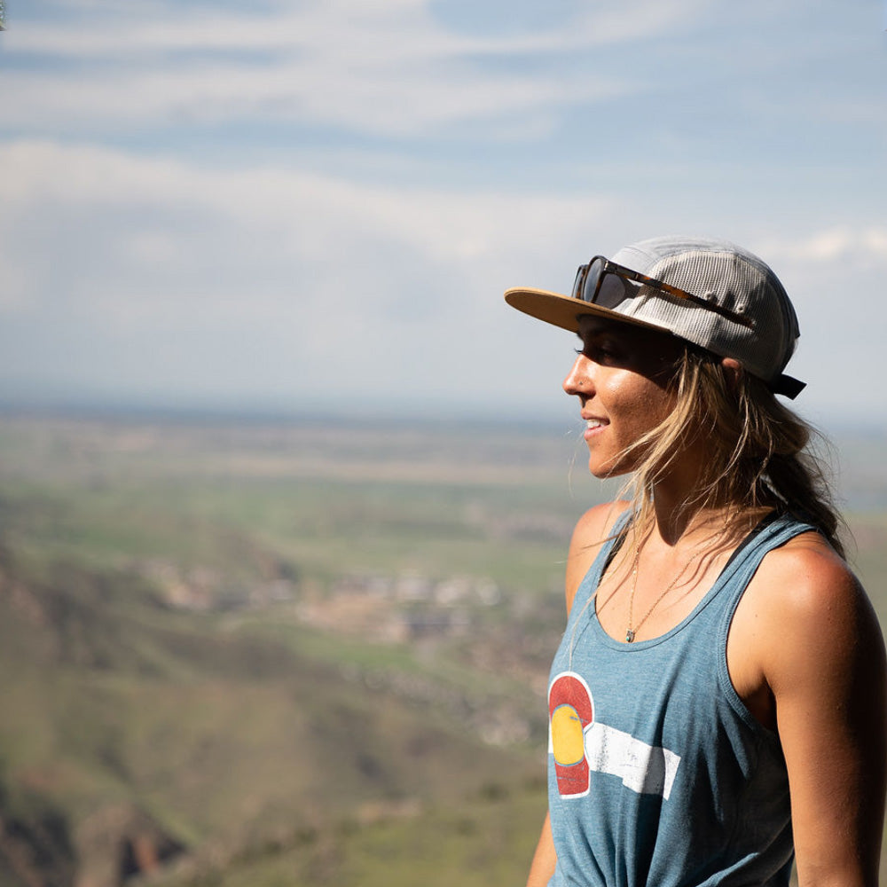 Women's Colorado Flag Flowy Racerback Tank Top