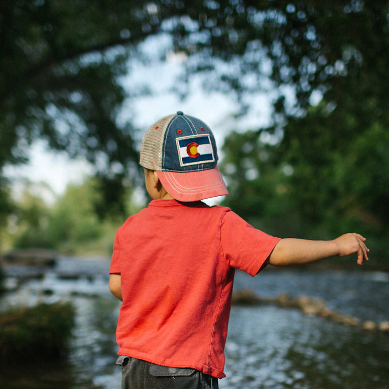 Kids' Vintage Colorado Flag Patch Trucker Hat